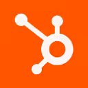HubSpot logo on orange background