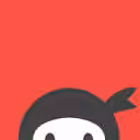 Cartoon ninja character peeking up from bottom