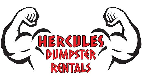 Hercules Dumpster Rentals logo with flexing arms