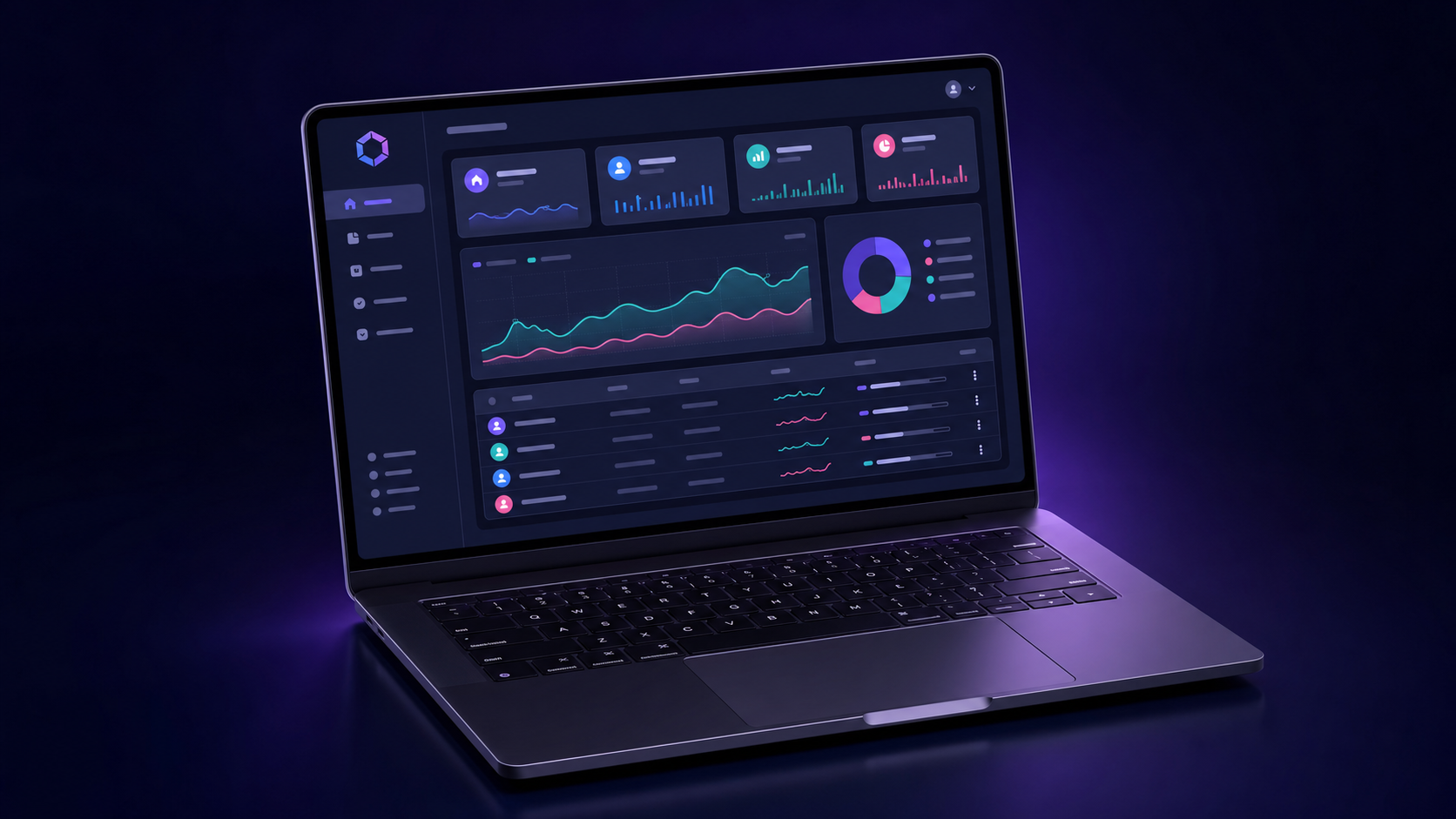 White-label agency dashboard mockup on a laptop